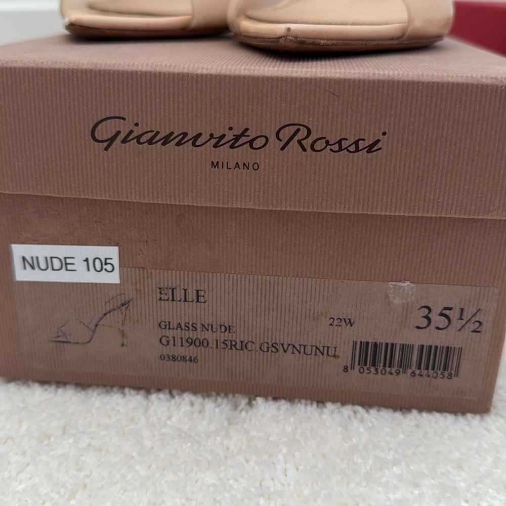 Gianvito Rossi Elle Glass Nude 105 Heels - Picture 4 of 4